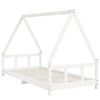 vidaXL Estrutura de cama infantil 90x200 cm pinho maciço branco