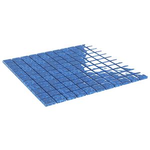 vidaXL Azulejo Mosaico 11 unid. 50 x 50 cm Azul Vidro
