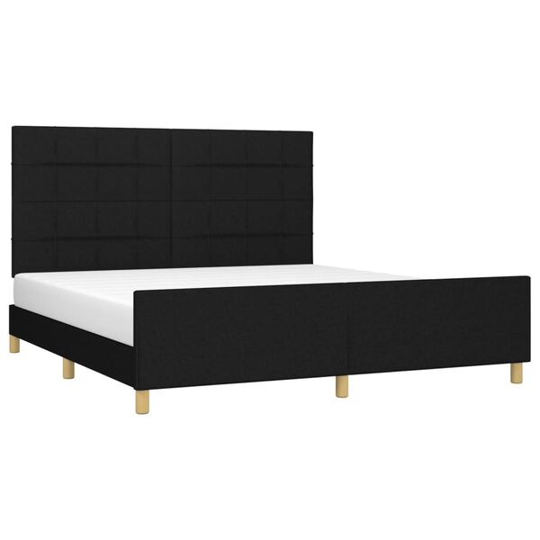 vidaXL Estrutura de cama sem colch&atilde;o 160x200 cm tecido preto