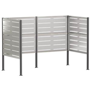 vidaXL Tela para Lixeira 167 x 85 x 113 cm A&ccedil;o inoxid&aacute;vel Prateado