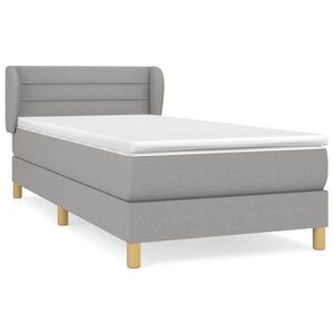 vidaXL Cama com molas/colch&atilde;o 80x200 cm tecido cinza-claro