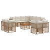 vidaXL Conjunto de Sof&aacute;s para Exterior 12 unid. Natural e Branco Creme