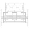 vidaXL Estrutura de cama com cabeceira e p&eacute;s 90x200 cm metal branco