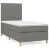 vidaXL Cama com molas/colch&atilde;o 90x190 cm tecido cinza-escuro