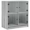 vidaXL Arm&aacute;rio de apoio c/ portas de vidro 68x37x75,5 cm cinza sonoma