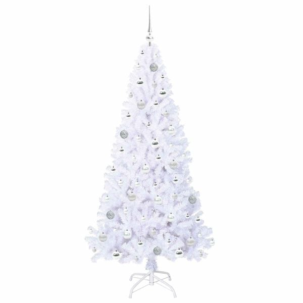 vidaXL &Aacute;rvore de Natal Artificial com 300 LEDs Branco 180 cm PVC e A&ccedil;o