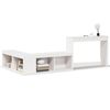 vidaXL Mesa cabeceira c/ secret&aacute;ria 222x107x75 cm pinho maci&ccedil;o branco