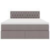 vidaXL Cama com arruma&ccedil;&atilde;o e colch&atilde;o Cinzento-acastanhado 140 x 200 cm