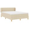 vidaXL Cama Box com colch&atilde;o com cabeceira Creme 140 x 200 cm tecido