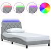 vidaXL Estrutura de cama com LED sem colch&atilde;o 100x200 cm tecido