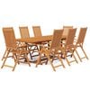 vidaXL 9 pcs conjunto de jantar para jardim madeira de ac&aacute;cia maci&ccedil;a 160-240 cm