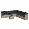 vidaXL 10 pcs conj. sof&aacute;s jardim com almofad&otilde;es vime PE cinzento-claro