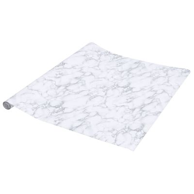 vidaXL Autocolante para móveis branco mármore 90x500 cm PVC
