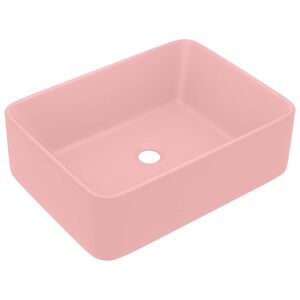 vidaXL Lavat&oacute;rio luxuoso 41x30x12 cm cer&acirc;mica rosa mate