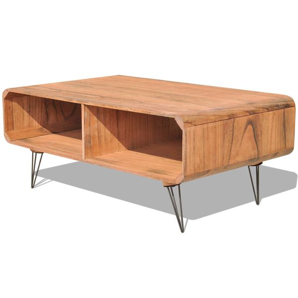 vidaXL Mesa de centro 90x55,5x38,5cm madeira paulownia maci&ccedil;a castanho