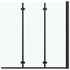 vidaXL Divis&oacute;ria de chuveiro dobr&aacute;vel 3 pain&eacute;is ESG 130x138 cm preto