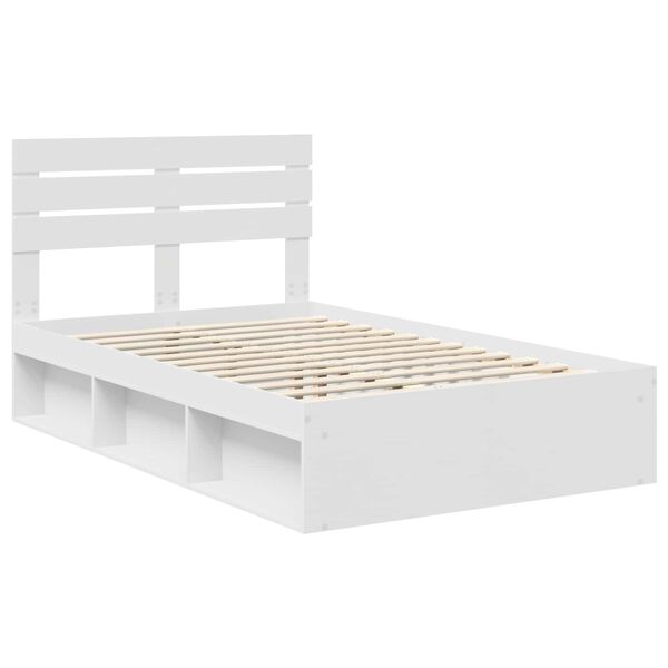 vidaXL Estrutura da Cama com cabeceira Branco 120 x 190 cm