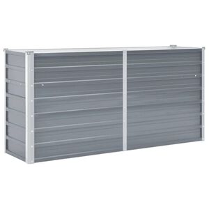 vidaXL Canteiro elevado de jardim a&ccedil;o galvanizado 160x40x77cm cinzento
