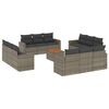 vidaXL 13 pcs conjunto sof&aacute;s p/ jardim c/ almofad&otilde;es vime PE cinzento