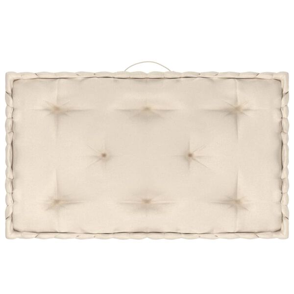 vidaXL Almofad&otilde;es para sof&aacute; de paletes 7 pcs algod&atilde;o bege