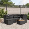 vidaXL 7 pcs conjunto de sof&aacute;s p/ jardim c/ almofad&otilde;es vime PE preto