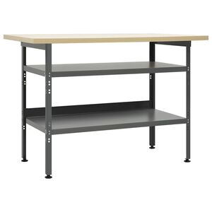 vidaXL Bancada de trabalho 120x60x85 cm a&ccedil;o cinzento