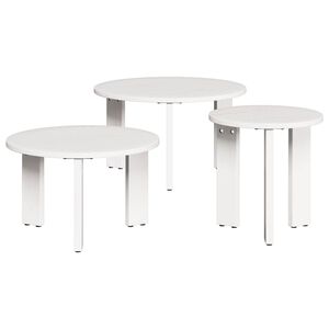 vidaXL Mesa de centro 3 unid. Branco 47,5 x 47,5 x 27 cm