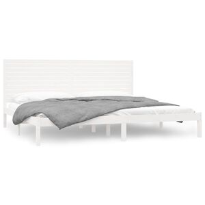 vidaXL Estrutura de cama super king pinho maci&ccedil;o 180x200 cm branco