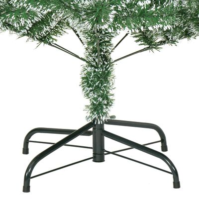 vidaXL Árvore de Natal artificial c/ flocos de neve 210 cm verde