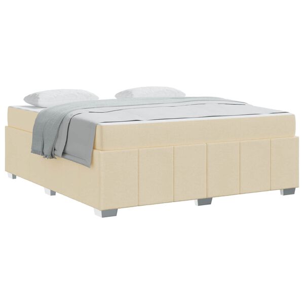 vidaXL Estrutura da Cama com colch&atilde;o Creme 180 x 200 cm tecido