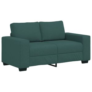 vidaXL Sof&aacute; de 2 lugares 160x77x82 cm tecido verde-escuro