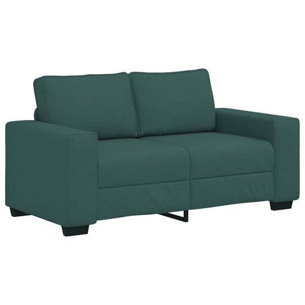 vidaXL Sof&aacute; de 2 lugares 160x77x82 cm tecido verde-escuro