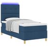vidaXL Cama Box com colch&atilde;o com cabeceira Azul 90 x 200 cm tecido