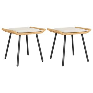 vidaXL Banquinho de Jardim 2 pcs Castanho 50 x 40 x 45cm Poli&eacute;ster