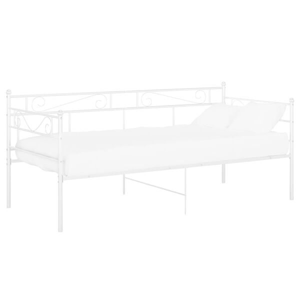 vidaXL Sof&aacute;-cama 90x200 cm metal branco