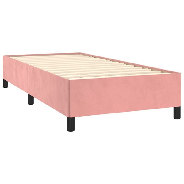 vidaXL Cama com molas/colch&atilde;o 80x200 cm veludo rosa