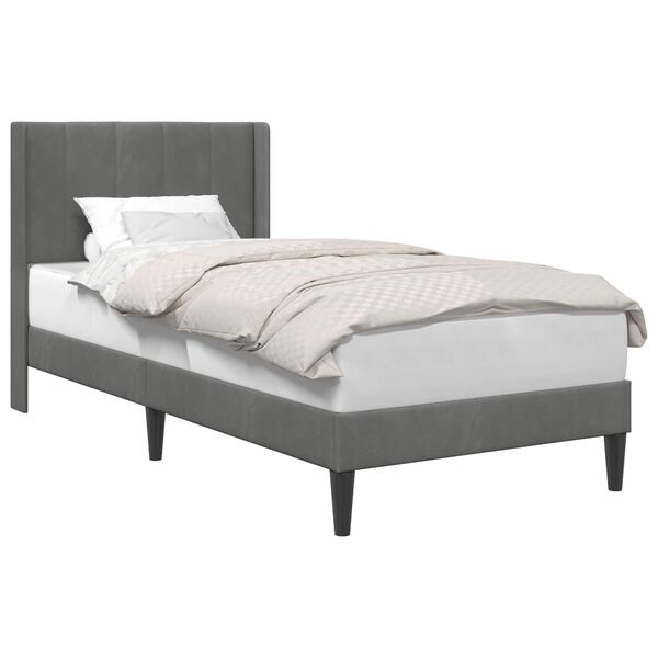 vidaXL Estrutura da Cama com cabeceira Cinza Escuro 80 x 200 cm Veludo