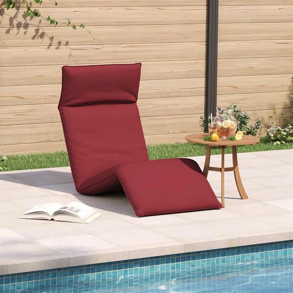 vidaXL Espregui&ccedil;adeira dobr&aacute;vel 175x54x8,5 cm vermelho tinto