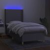 vidaXL Cama box spring c/ colchão e LED 100x200 cm tecido cinza-claro