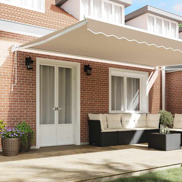 vidaXL Toldo Bege 500 x 300 x 165 cm Poli&eacute;ster e Metal