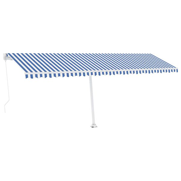 vidaXL Toldo retr&aacute;til manual independente 600x350 cm azul e branco