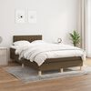 vidaXL Cama boxspring com colch&atilde;o 120x190 cm tecido castanho-escuro