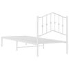vidaXL Estrutura de cama com cabeceira 90x200 cm metal branco