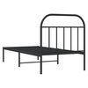 vidaXL Estrutura de cama com cabeceira 90x190 cm metal preto
