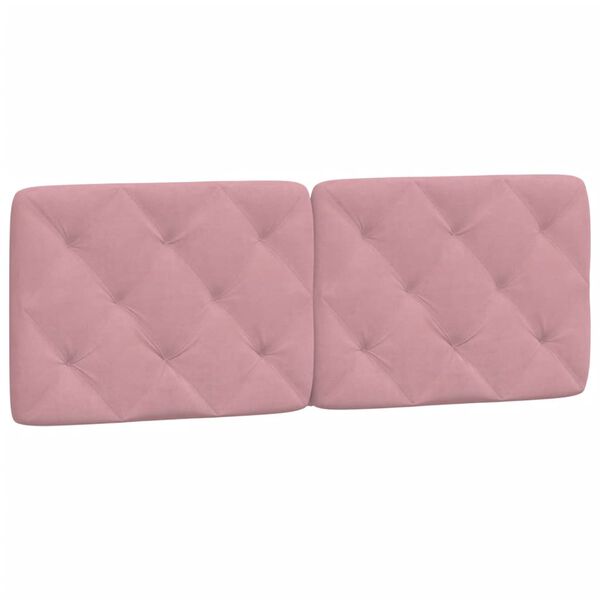 vidaXL Almofad&atilde;o de cabeceira 120 cm veludo rosa