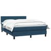 vidaXL Cama box spring com colch&atilde;o 160x210 cm veludo azul escuro