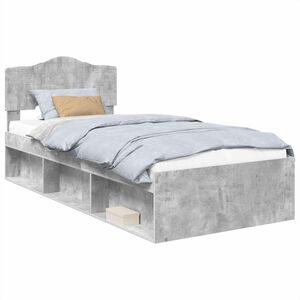 vidaXL Estrutura da Cama com cabeceira Cinza Concreto 90 x 190 cm