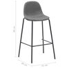 vidaXL 3 pcs conjunto de bar tecido cinzento-acastanhado