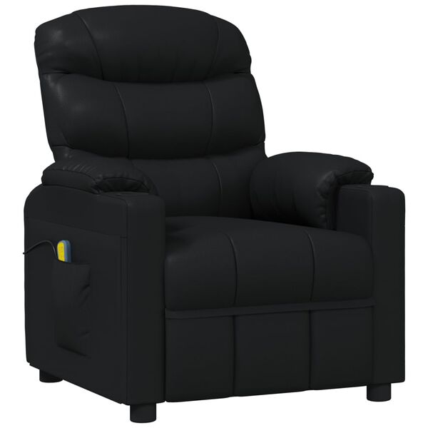 vidaXL Poltrona de massagens couro artificial preto