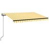 vidaXL Toldo retr&aacute;til Amarelo e Branco 350 x 250 cm Poli&eacute;ster